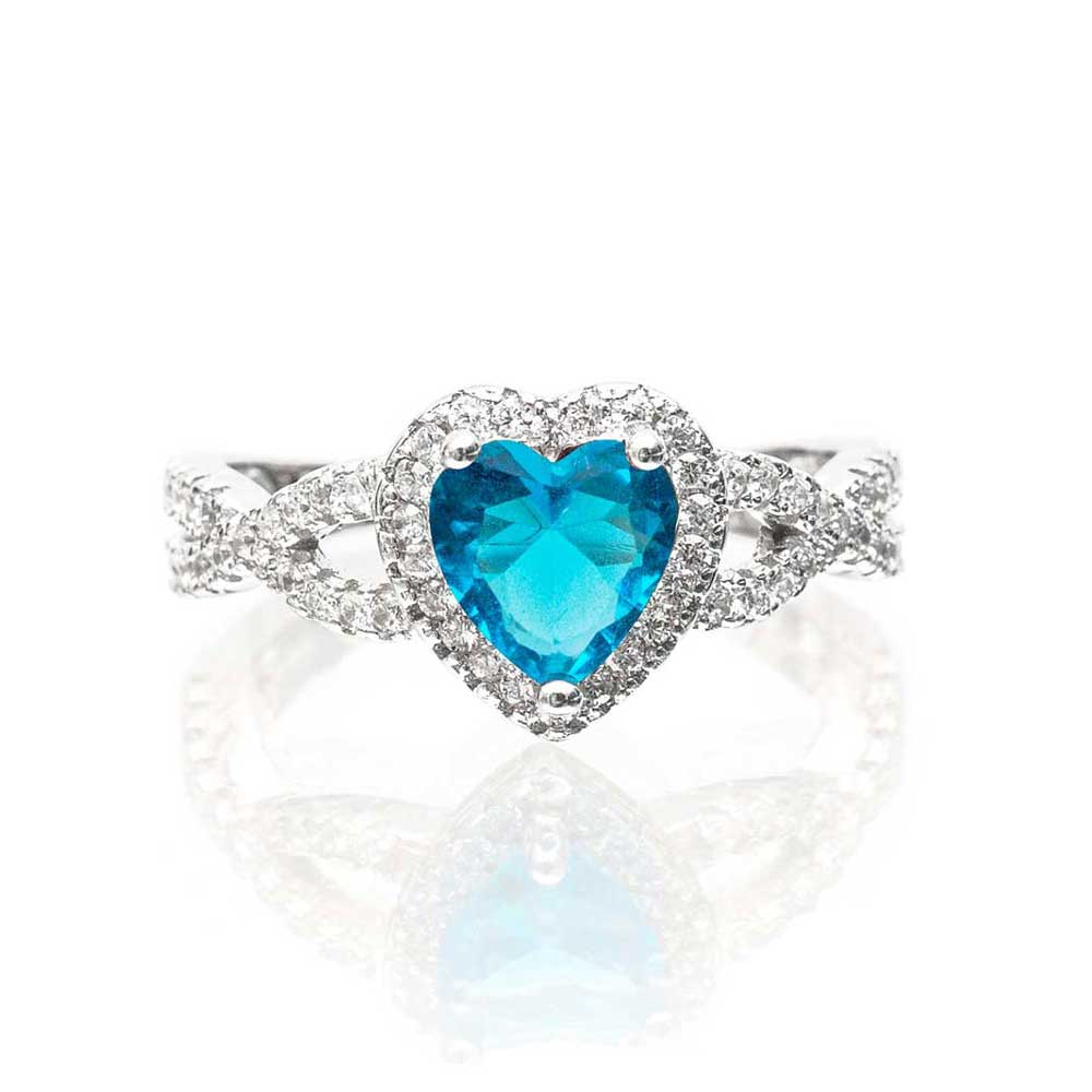 Aqua Heart Ring